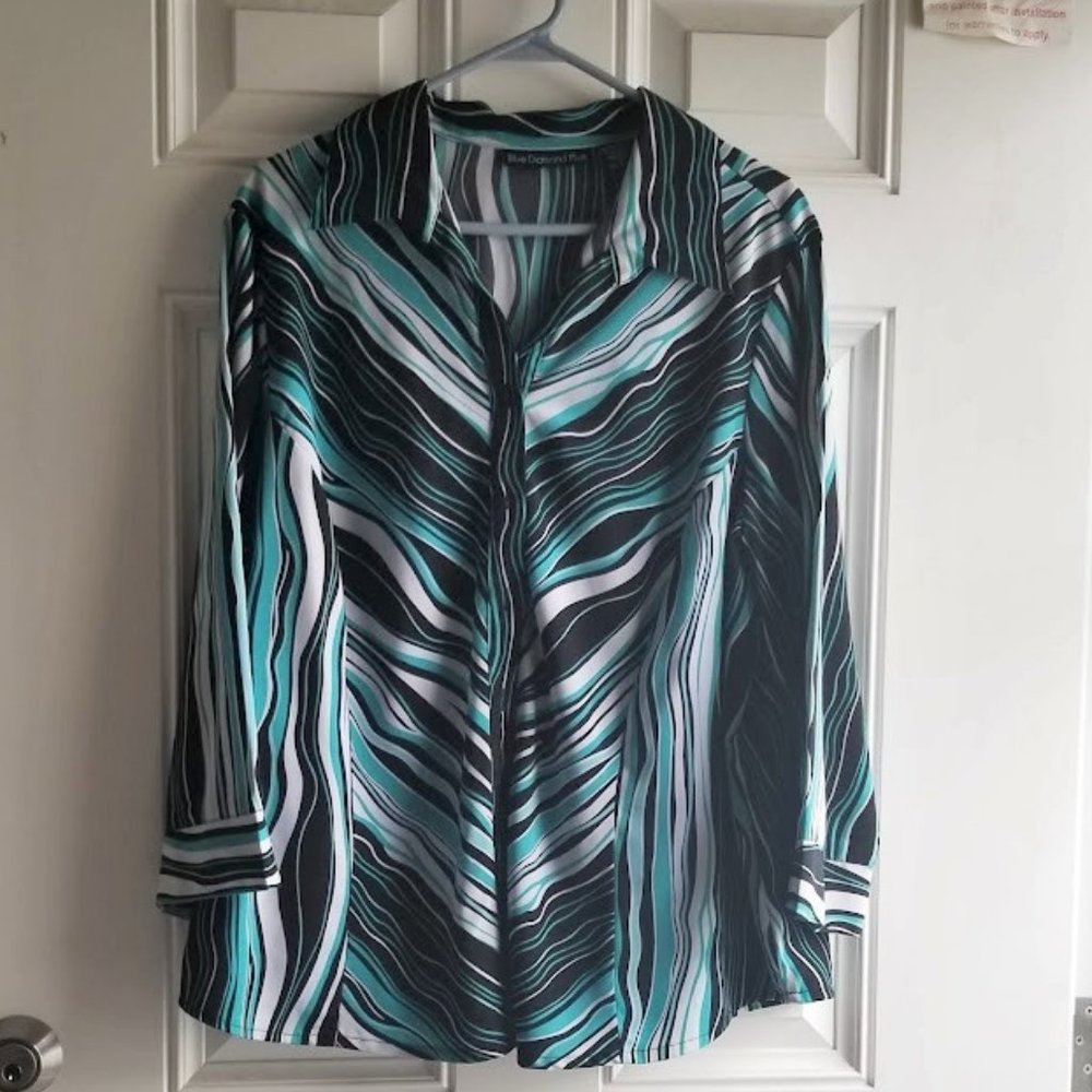 Blue Diamond Plus Blouse Shirt Top Plus Size 18